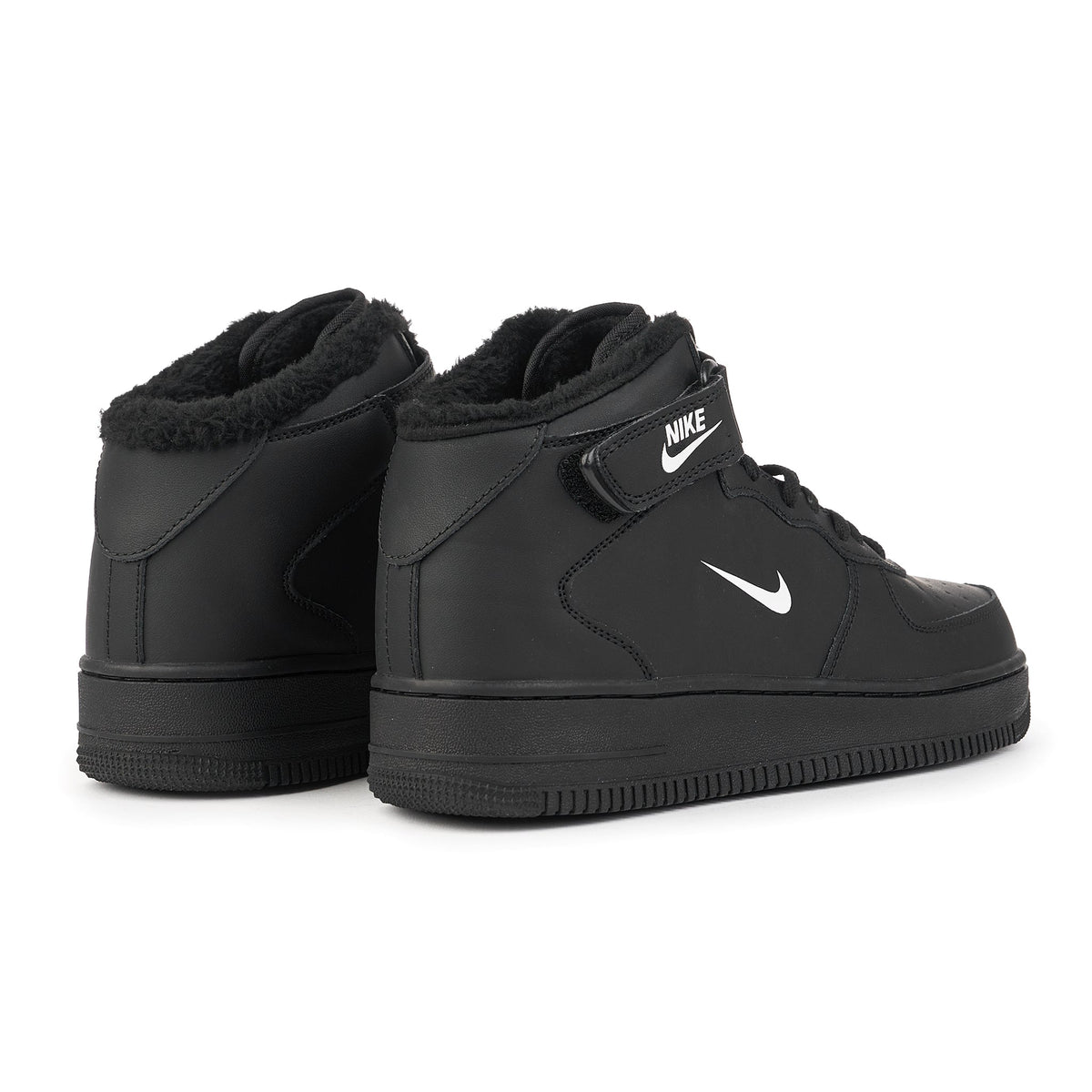 Ghete AF1 Imblanite, Negru, Piele Naturala