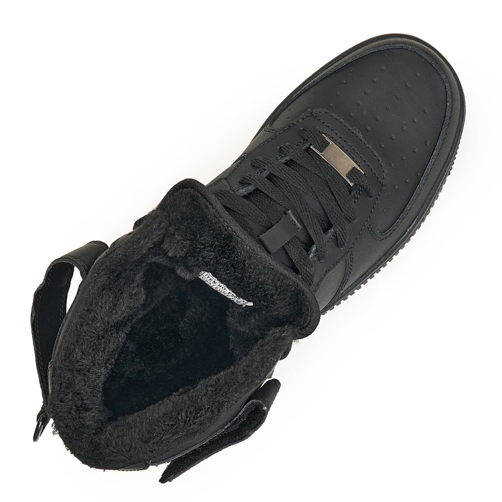 Ghete AF1 Imblanite, Negru, Piele Naturala