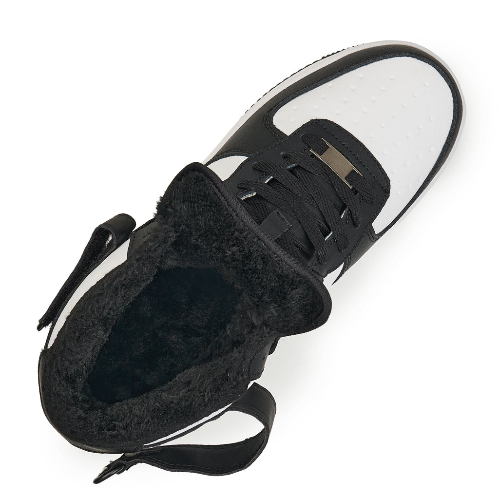 Ghete AF1 Imblanite, Negru/Alb, Piele Naturala