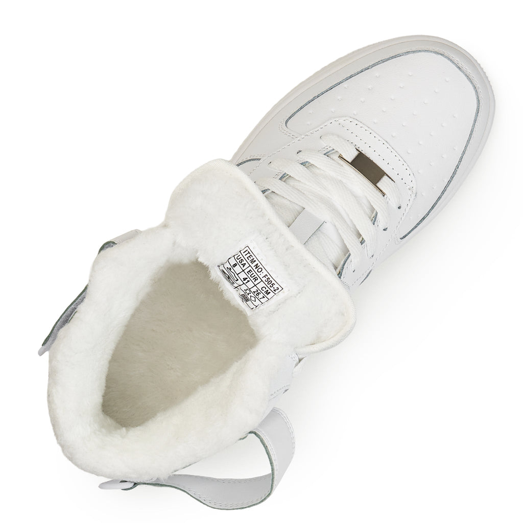 Ghete AF1 Imblanite, Alb, Piele Naturala